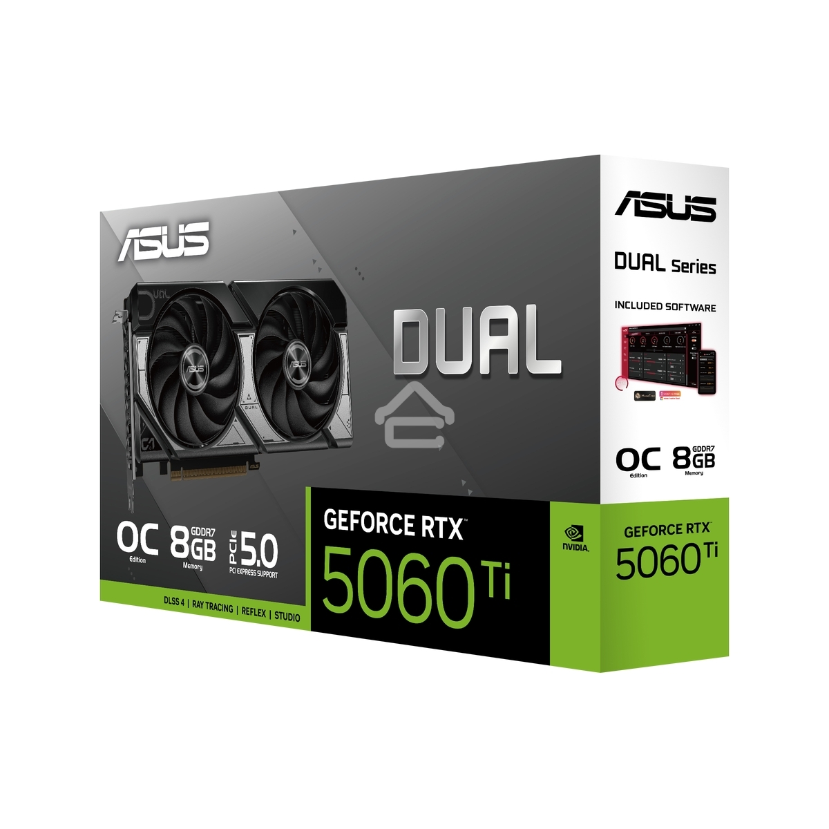 Видеокарта ASUS RTX5060Ti DUAL OC 8GB GDDR7 128bit 3xDP HDMI 2FAN RTL DUAL-RTX5060TI-O8G