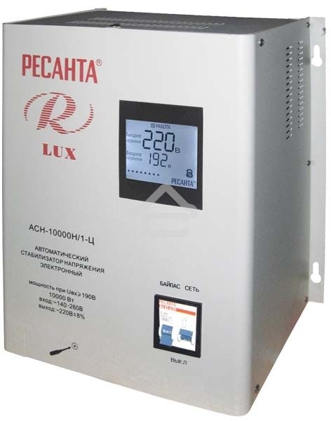 Стабилизатор напряжения Ресанта АСН-10000Н/1-Ц электронный однофазный серый