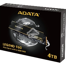 Накопитель SSD ADATA LEGEND 960, 4Tb, PCIe 4.0 x4, M.2 2280, NVMe, R/W 7400/6800, с радиатором