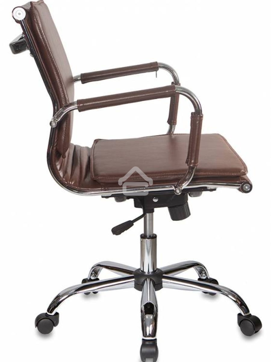 Кресло руководителя Бюрократ CH-993-Low/Brown коричневый, низкая спинка, искусственная кожа, крестовина хромированная