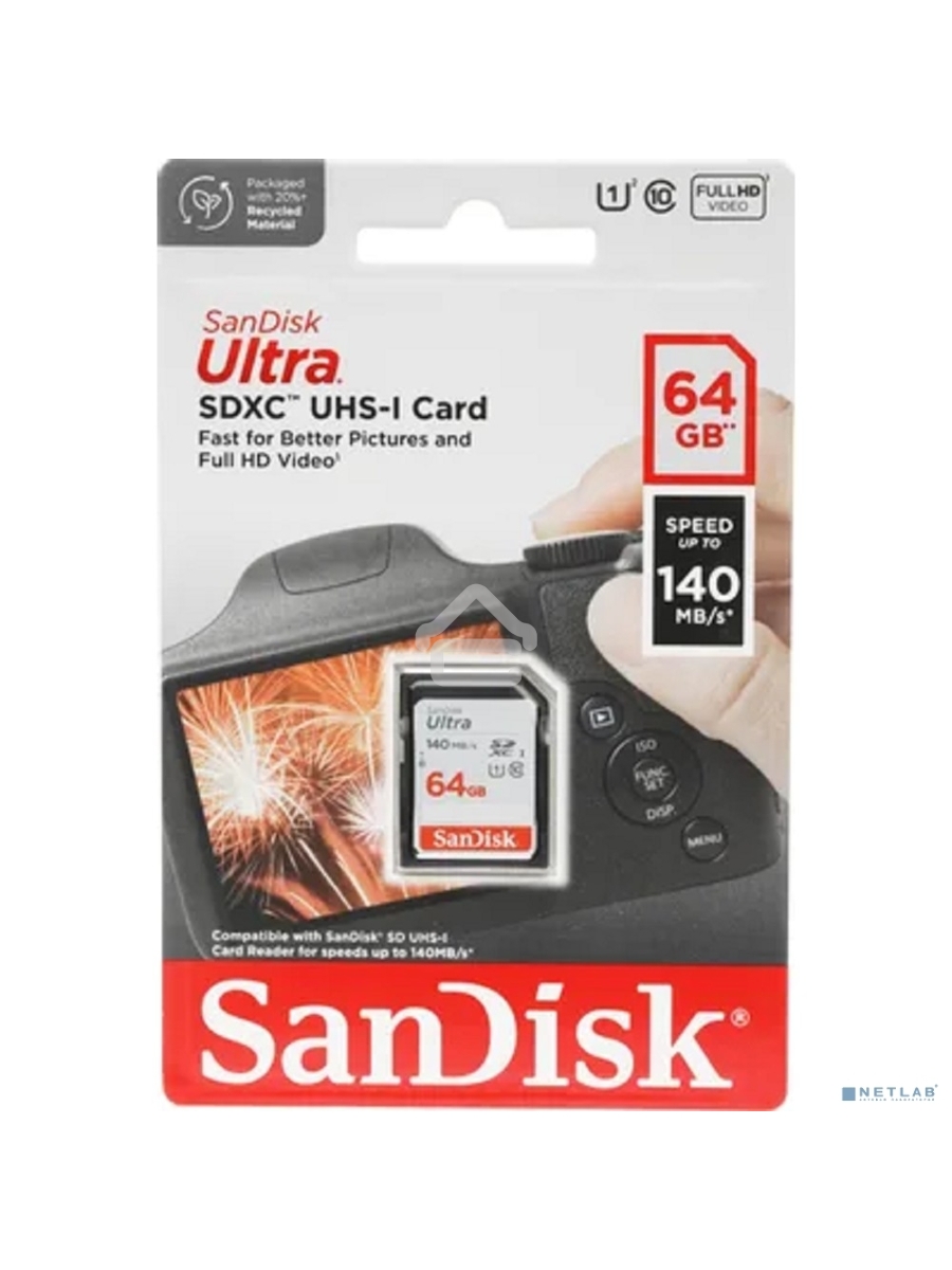 Карта памяти SANDISK SDXC 64GB UHS-I SDSDUNB-064G-GN6IN
