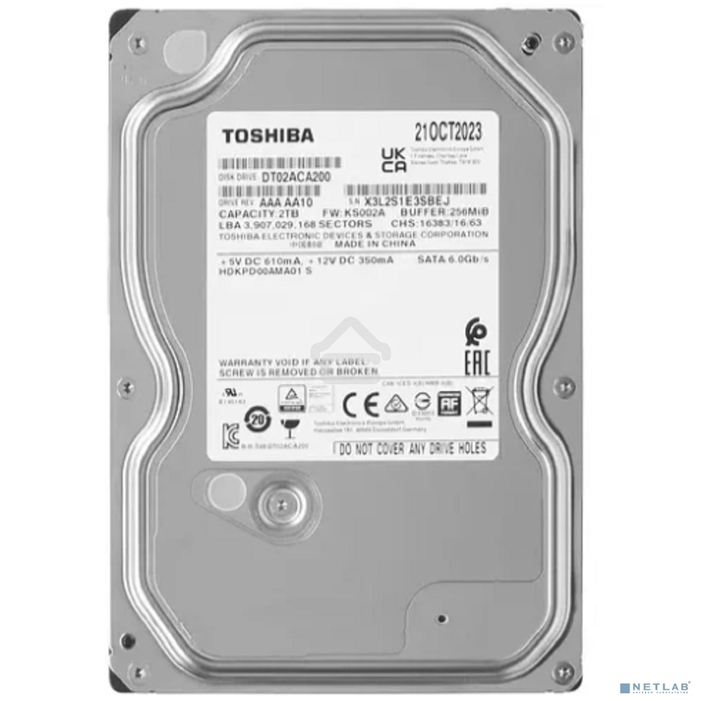Жесткий диск Toshiba 2TB DT02ACA200 SATA 6.0Gb/s, 7200 rpm, 256Mb buffer, 3.5