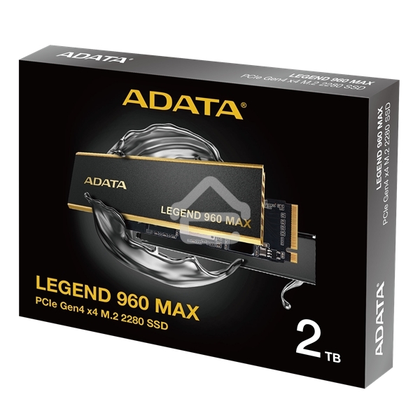 Накопитель SSD ADATA LEGEND 960 MAX, 2Tb, PCIe 4.0 x4, M.2 2280, NVMe, R/W 7400/6800, с радиатором