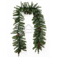 Еловый шлейф Neon-night 2,7 м с шишками, объем 36 см