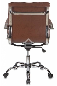 Кресло руководителя Бюрократ CH-993-Low/Brown коричневый, низкая спинка, искусственная кожа, крестовина хромированная