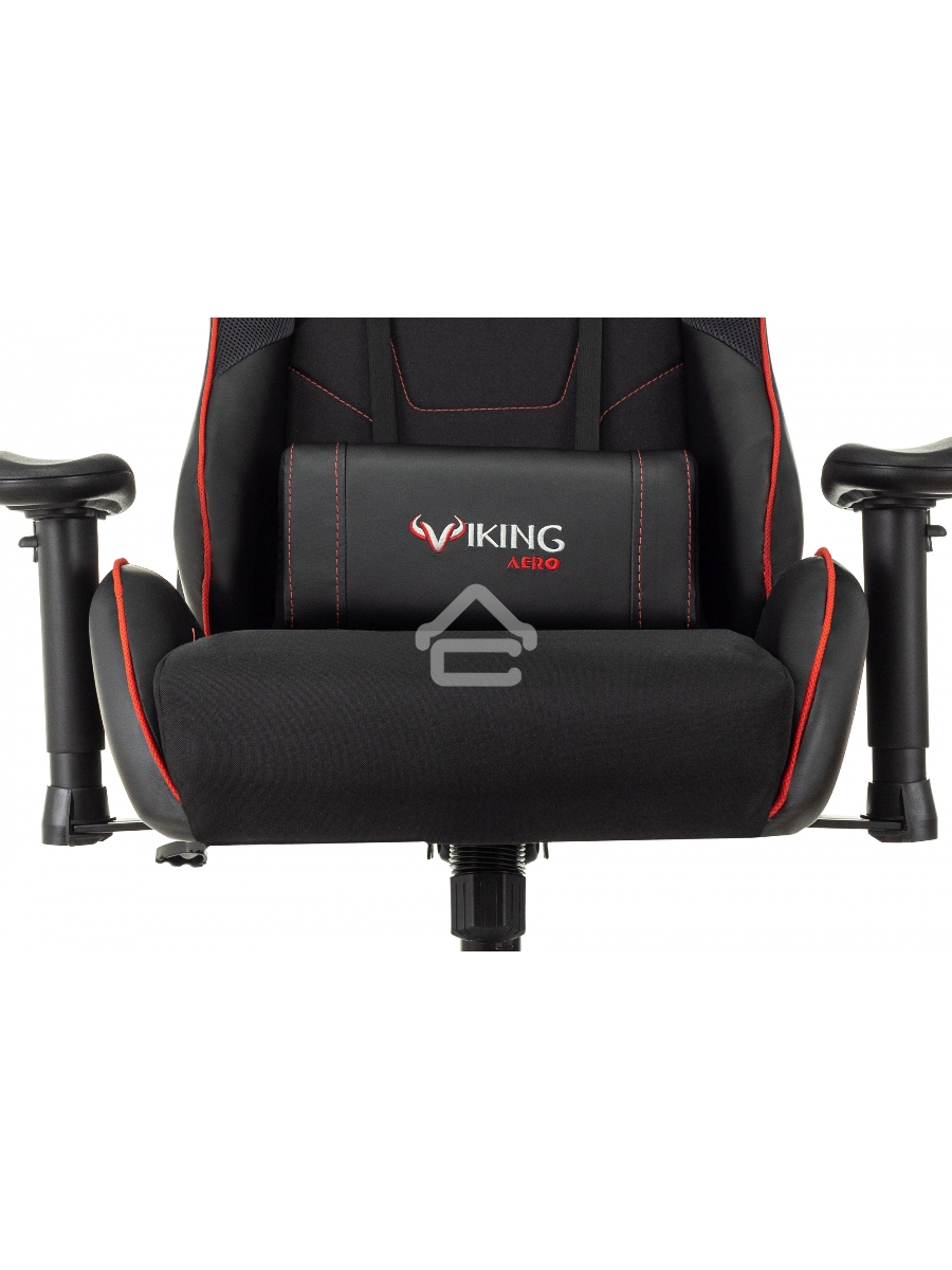 Кресло игровое Бюрократ VIKING 4 AERO RUS белый/синий/красный/черный, искусст. кожа/ткань, две подушки