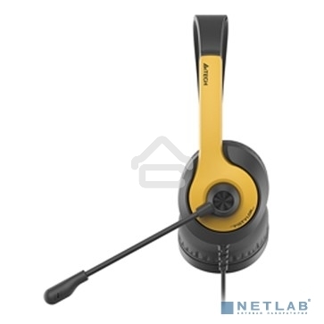 Гарнитура проводная с микрофоном A4Tech Fstyler FH100U желтый/черный