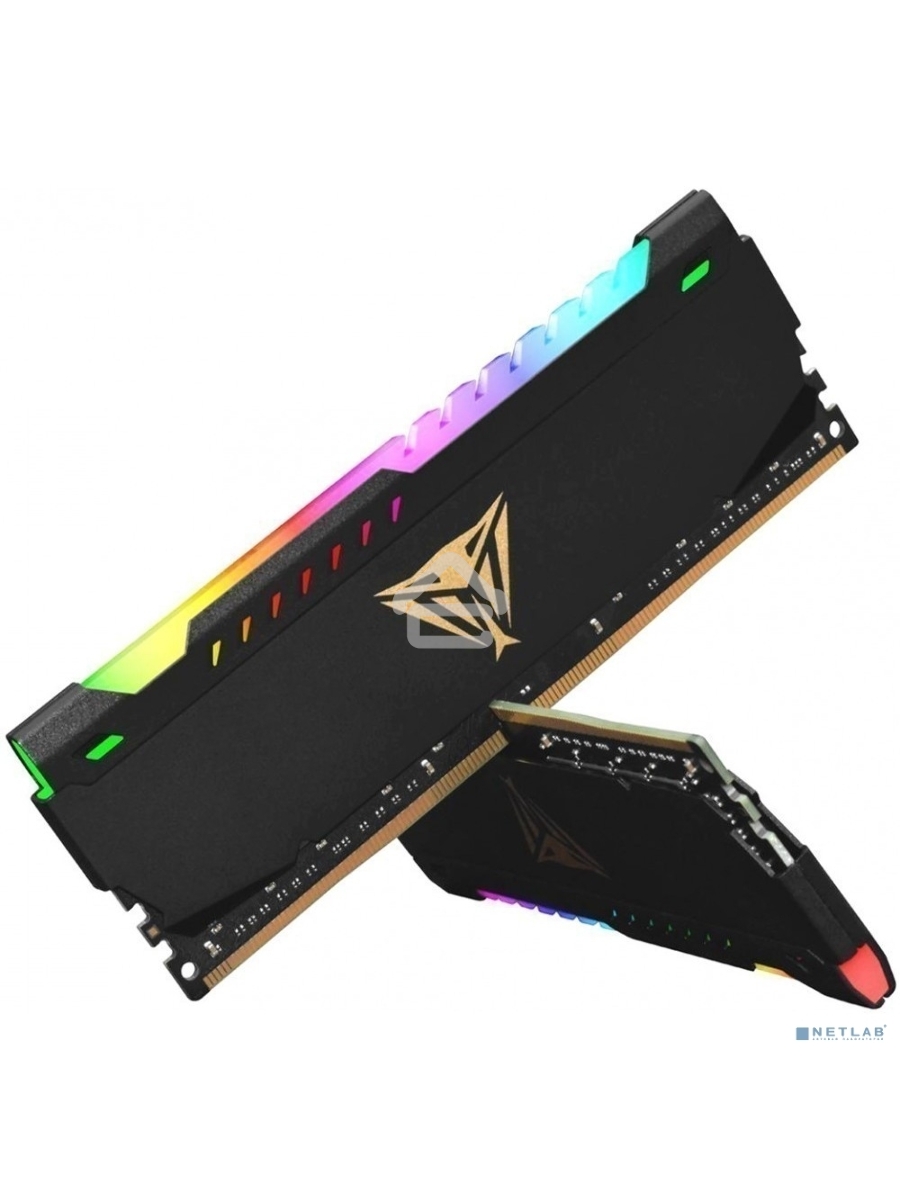 Оперативная память Patriot Viper Steel, DDR4, 32GB (2x16GB), 3200MHz, CL18, DIMM, с радиатором, RGB, черный