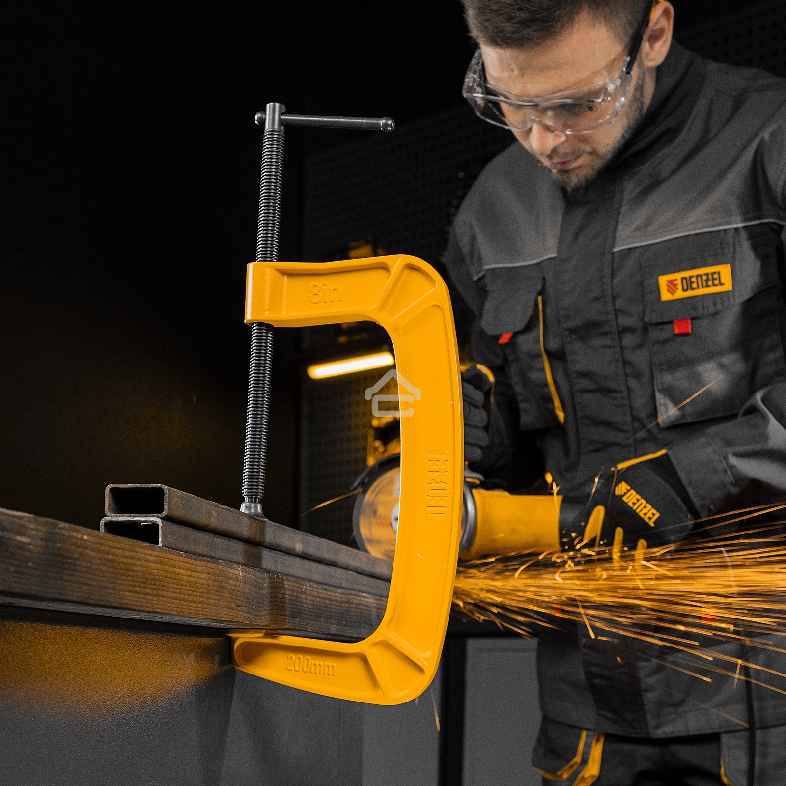 Струбцина Denzel G-образная, усиленная, 200 мм