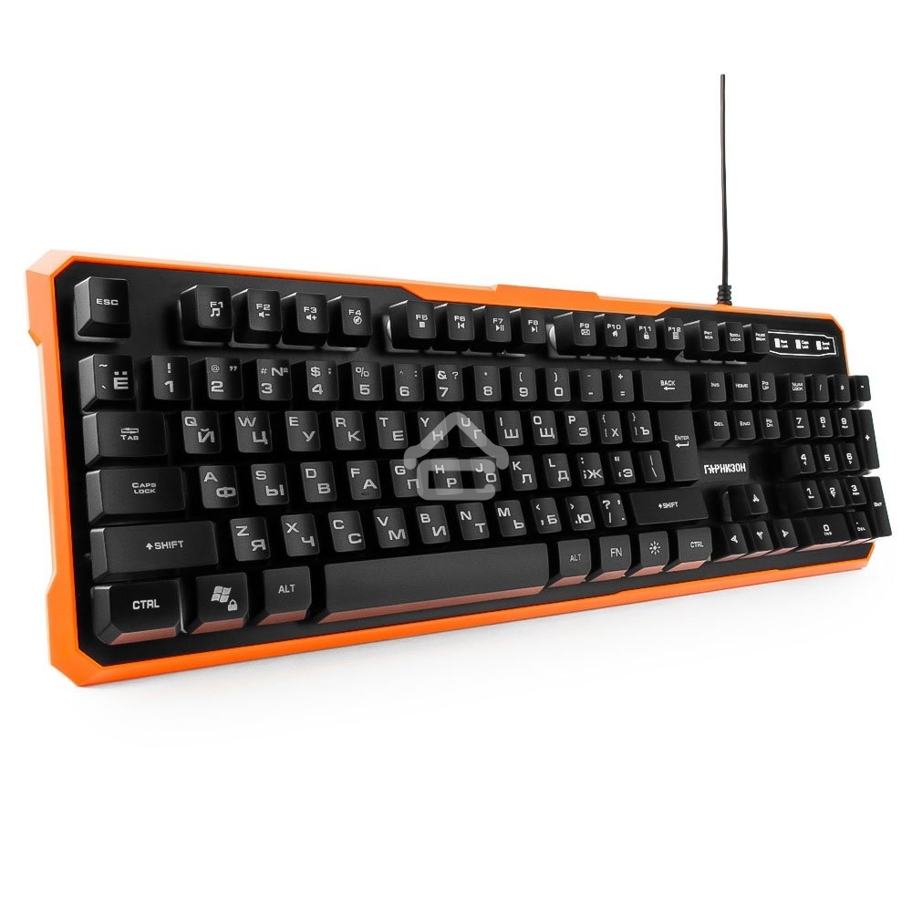Клавиатура проводная игровая Гарнизон GK-320G черный USB, подсветка, код 