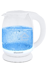 Чайник электрический Starwind SKG4215 1.7л. 2200Вт белый (корпус: стекло)