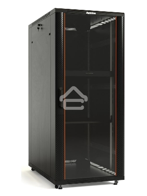 Шкаф напольный Hyperline TTB-4268-AS-RAL9004 19-дюймовый, 42U, 2055x 600х 800 мм (ВхШхГ), передняя стеклянная дверь со стальными перфорированными боковинами, задняя дверь сплошная, ручка с замком