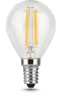 Лампа филам. Gauss Filament 11Вт цок.:E14 шар 220B 4100K св.свеч.бел.ней. (упак.:10шт) (105801211)