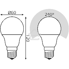 Лампа светодиодная LED Gauss A60 E27 10Вт 2700К/4100К CTC