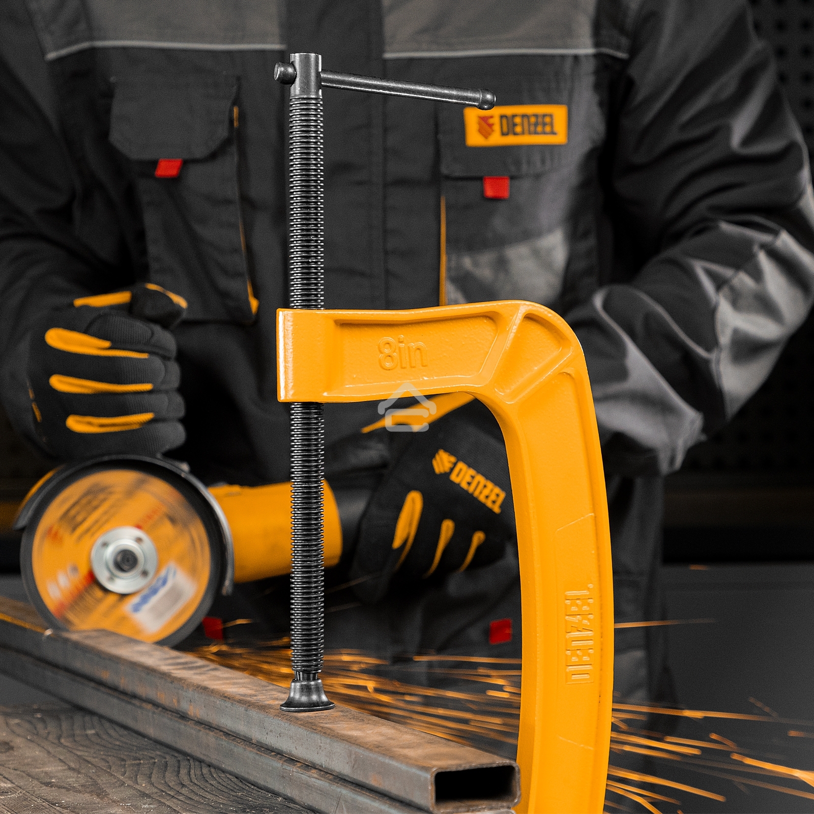 Струбцина Denzel G-образная, усиленная, 200 мм