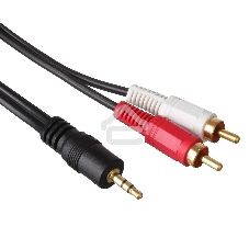 Кабель аудио Exegate 3.5мм Jack M - 2xRCA M 5м позолоченные разъемы