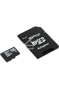 Флеш карта microSDHC 16Gb Class10 Silicon Power SP016GBSTH010V10-SP + adapter