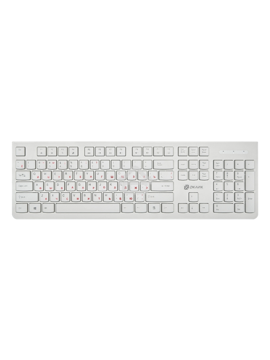 Клавиатура Oklick 505M белый USB slim