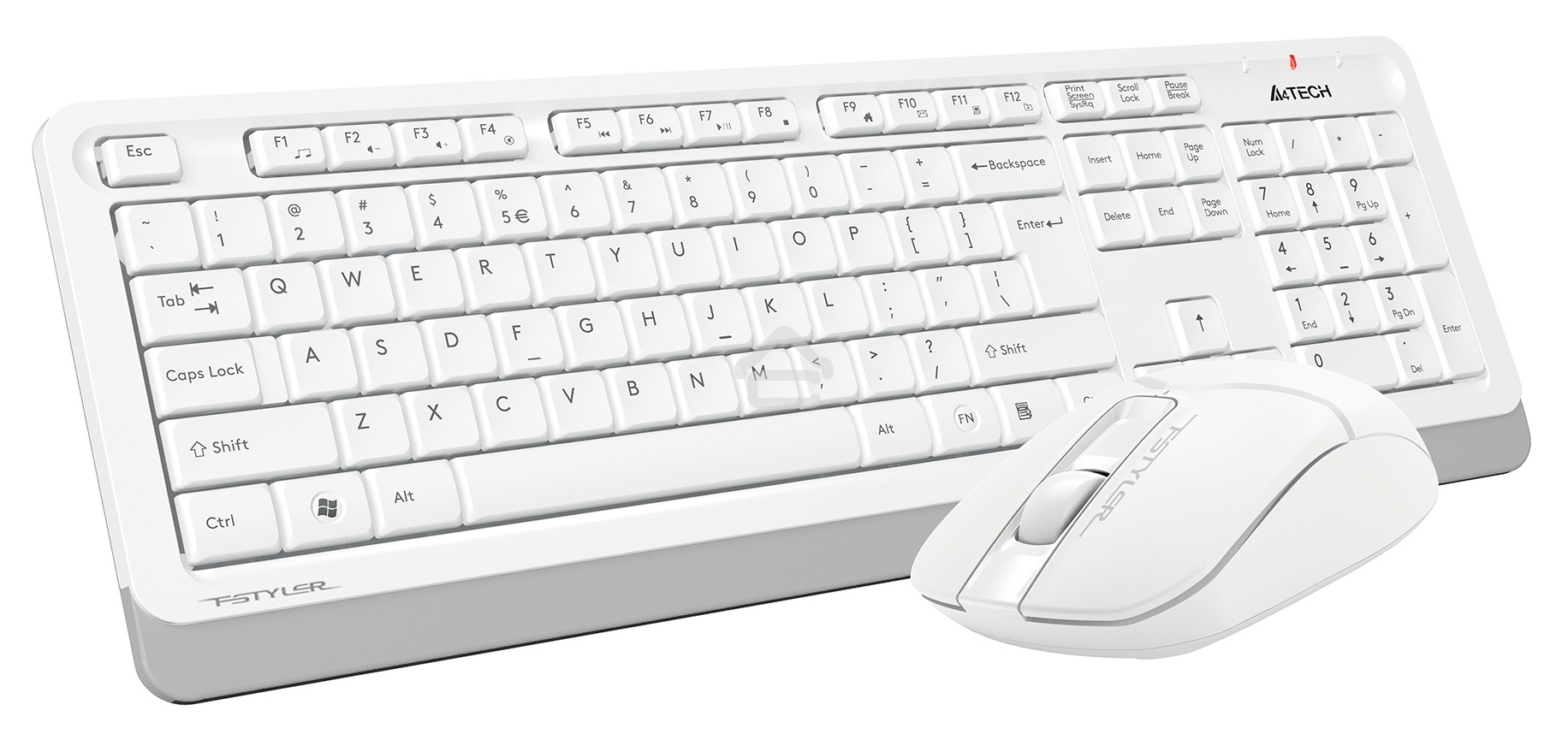 Клавиатура + мышь A4Tech Fstyler FG1012 клав:белый мышь:белый USB беспроводная Multimedia