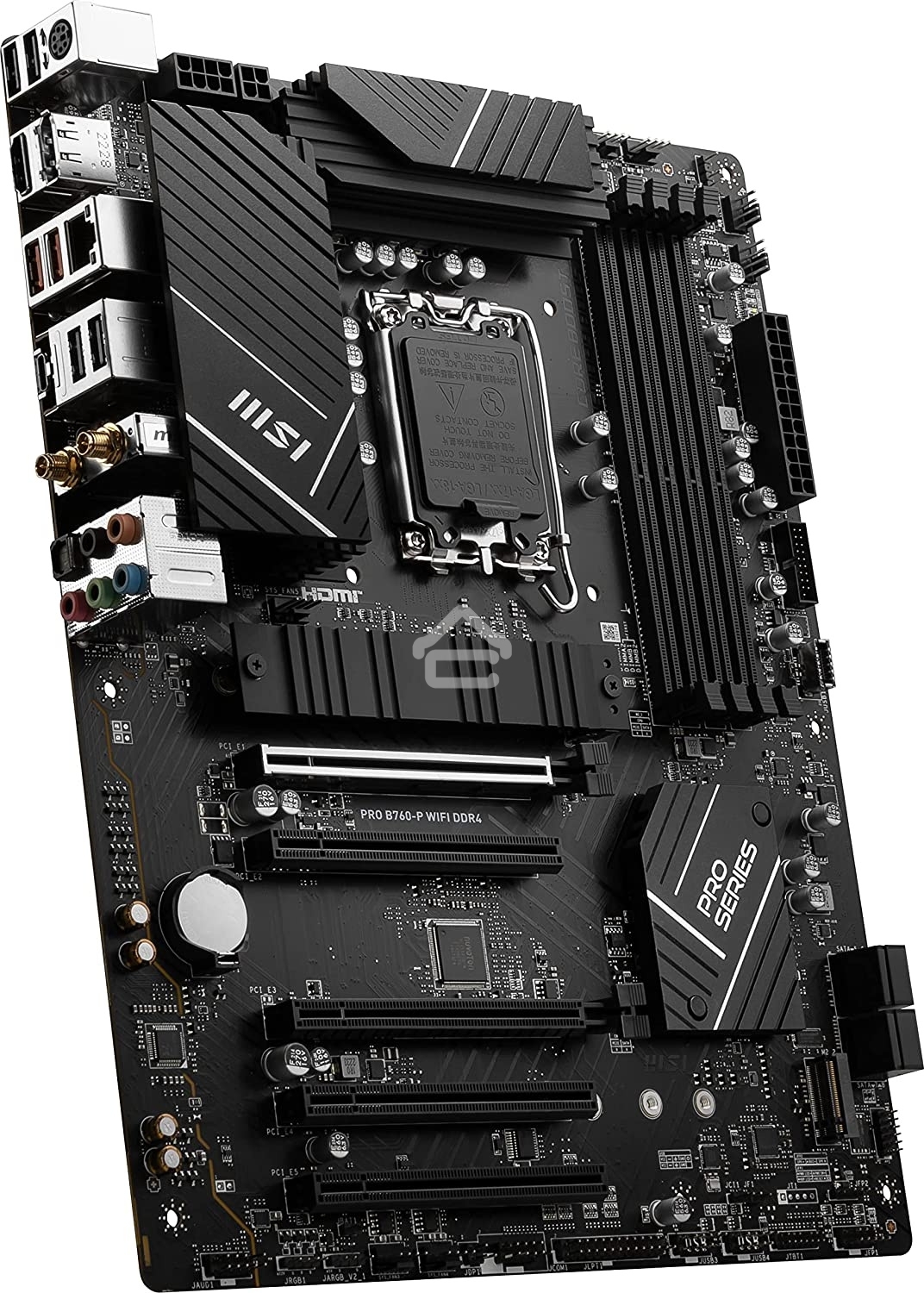 Материнская плата MSI PRO B760-P WIFI DDR4, LGA 1700, Intel B760, 4xDDR4, 4xSATA, 2xM.2, 1xPCIe 4.0 x16, 1xPCIe 4.0 x4, 3xPCIe 3.0 x1, 1xHDMI, 1xDP, 1xRJ45 2.5Gb, Wi-Fi 6E, Bluetooth 5.3, 1xUSB-C 3.2 Gen 2, 2xUSB-A 3.2 Gen 2, 4xUSB-A 2.0, 5x3.5мм, TOSLINK