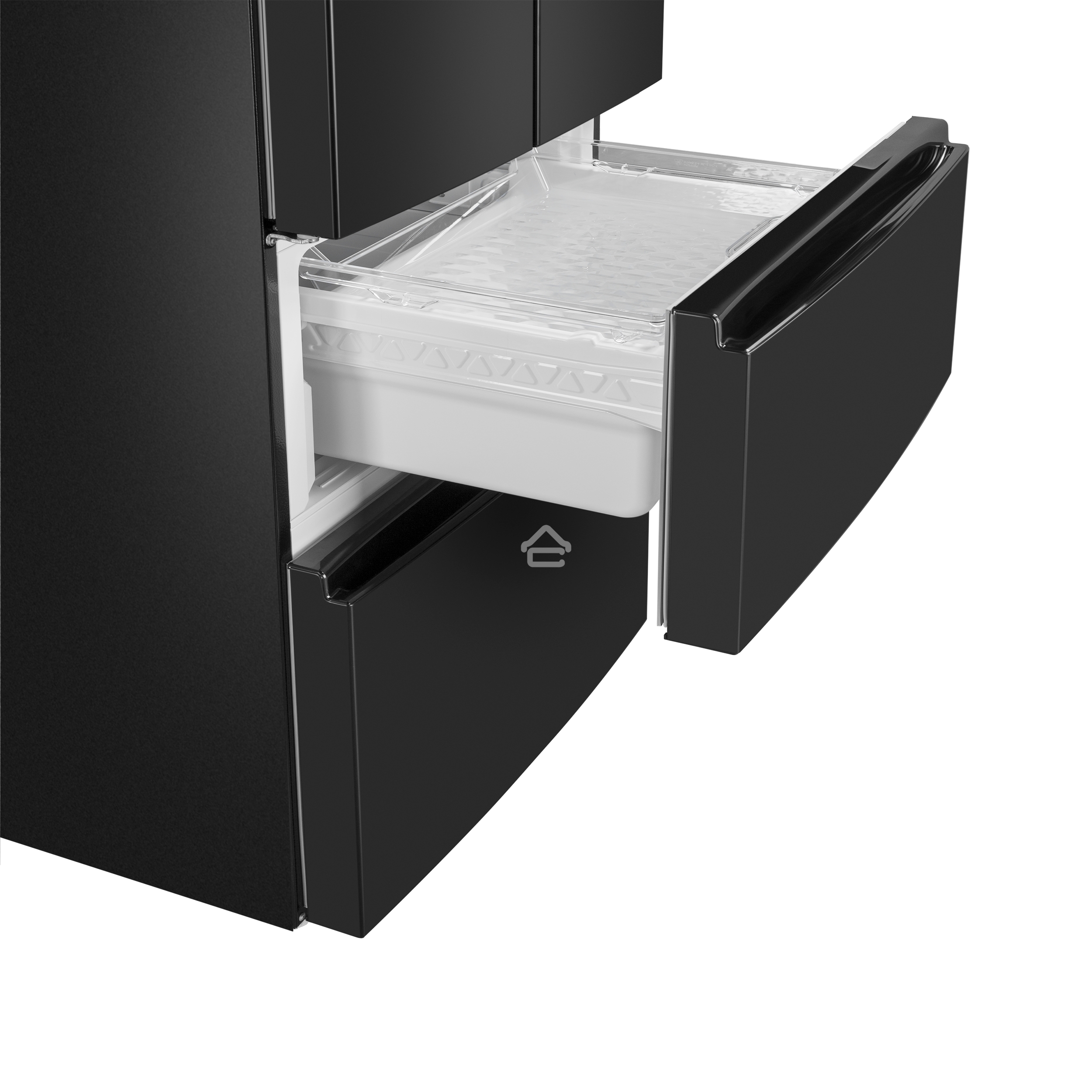 Холодильник Maunfeld MFF180NFBE01 черный трехкамерный 224/113л морозилка снизу, No Frost