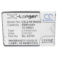 Аккумулятор CameronSino CS-LKF400XL BL-53YH для LG G3 Stylus D690 3.8V, 3000mAh, 11.40Wh