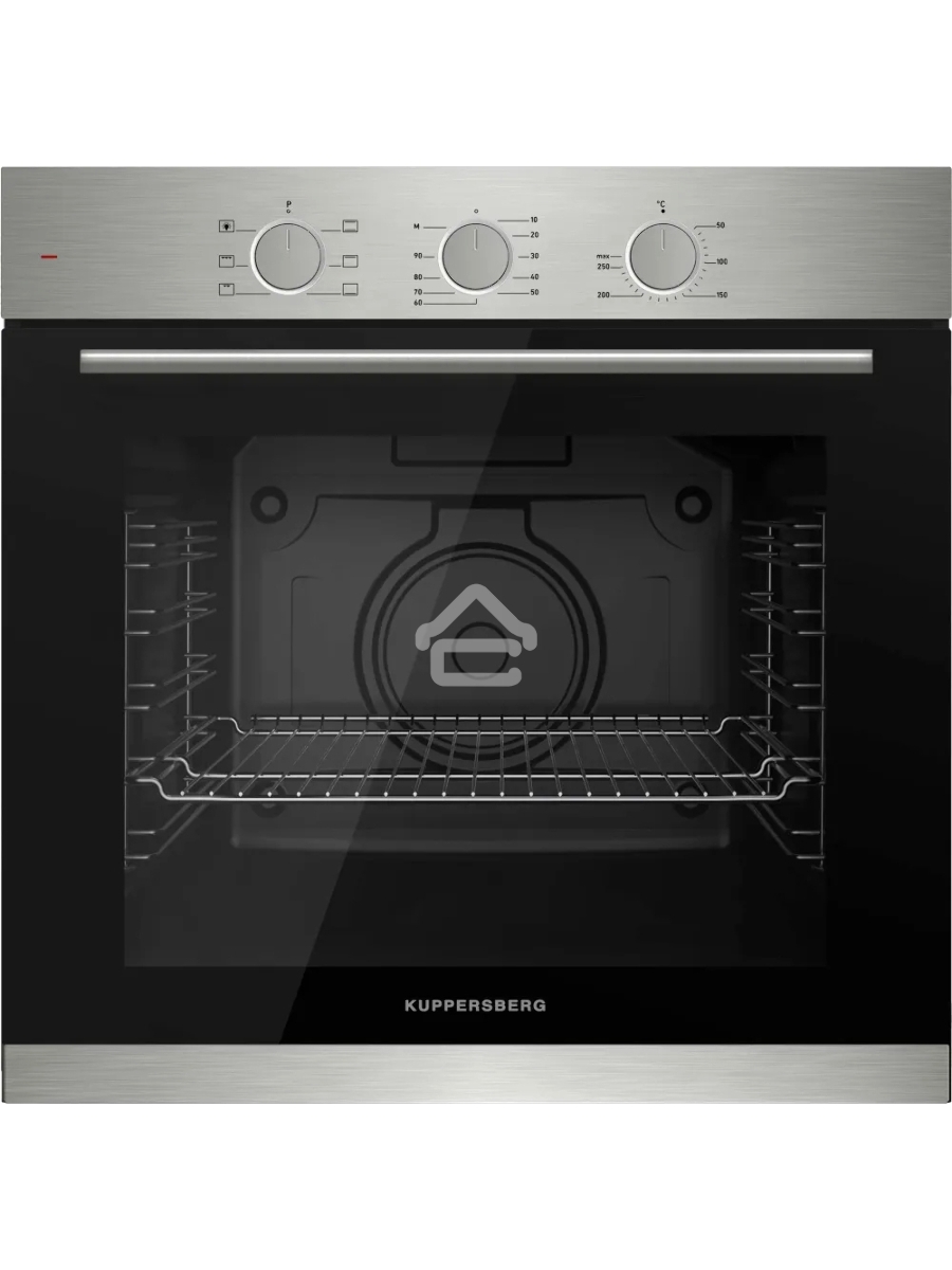 Электрический духовой шкаф Kuppersberg HF 603 BX 60 см, 80 л, High-Tech, 6 режимов, паровая очистка, черный + нерж. сталь