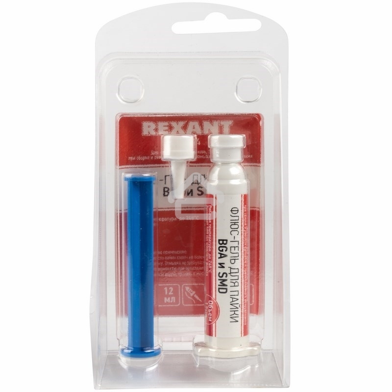 Флюс-гель для пайки Rexant, BGA и SMD, 12 мл, техно-шприц, блистер