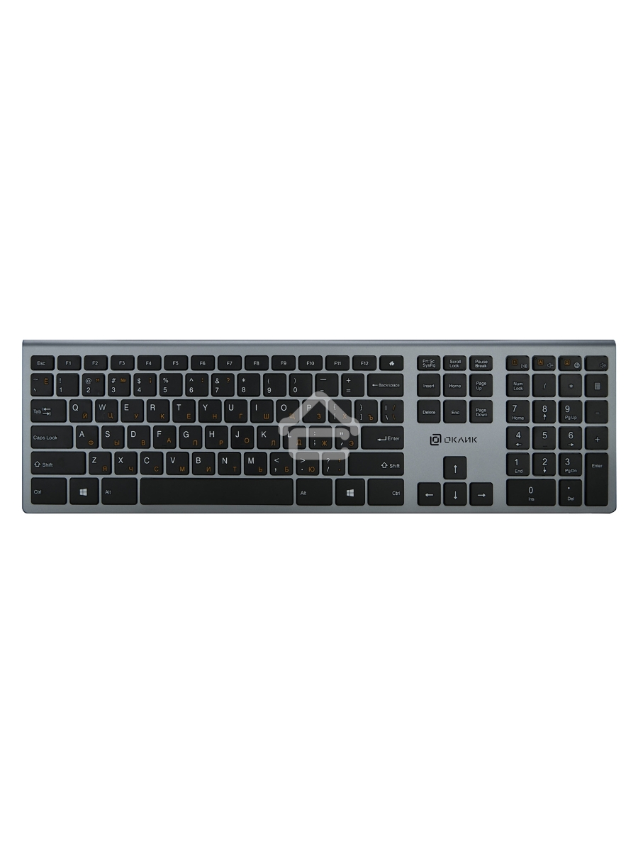 Клавиатура Oklick 890S серый USB беспроводная slim