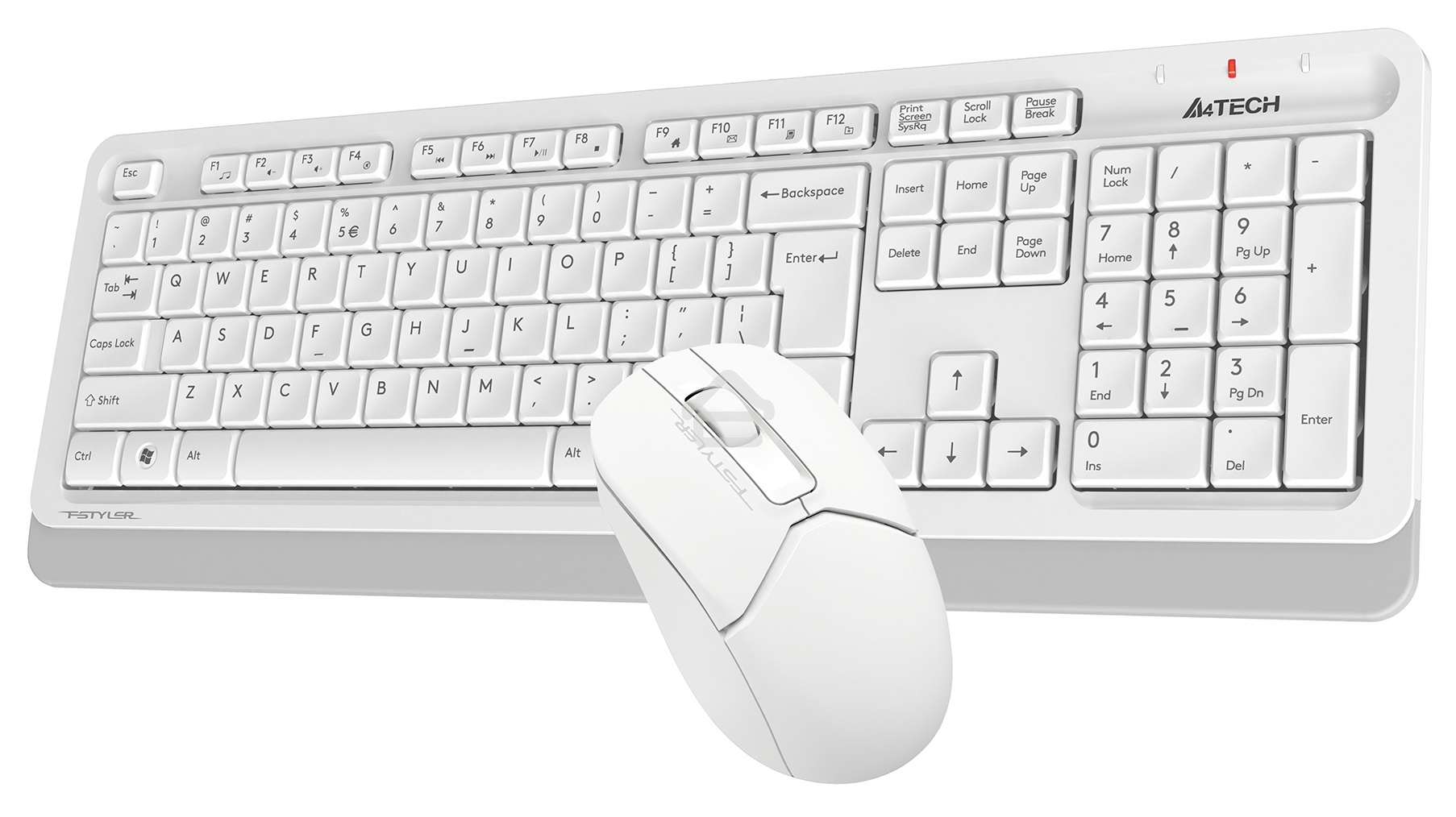 Клавиатура + мышь A4Tech Fstyler FG1012 клав:белый мышь:белый USB беспроводная Multimedia
