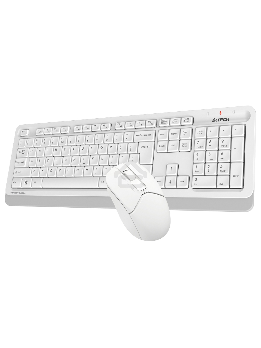 Клавиатура + мышь A4Tech Fstyler FG1012 клав:белый мышь:белый USB беспроводная Multimedia