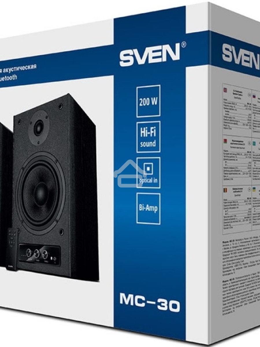 Колонки SVEN АС MC-30, черный (200 Вт, Bluetooth, пульт, Optical)