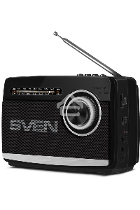 Радиоприёмник SVEN SRP-535 чёрный (3 Вт, FM/AM/SW, USB, SD/microSD, 900 мАч, 2 х D/UM, фонарь)