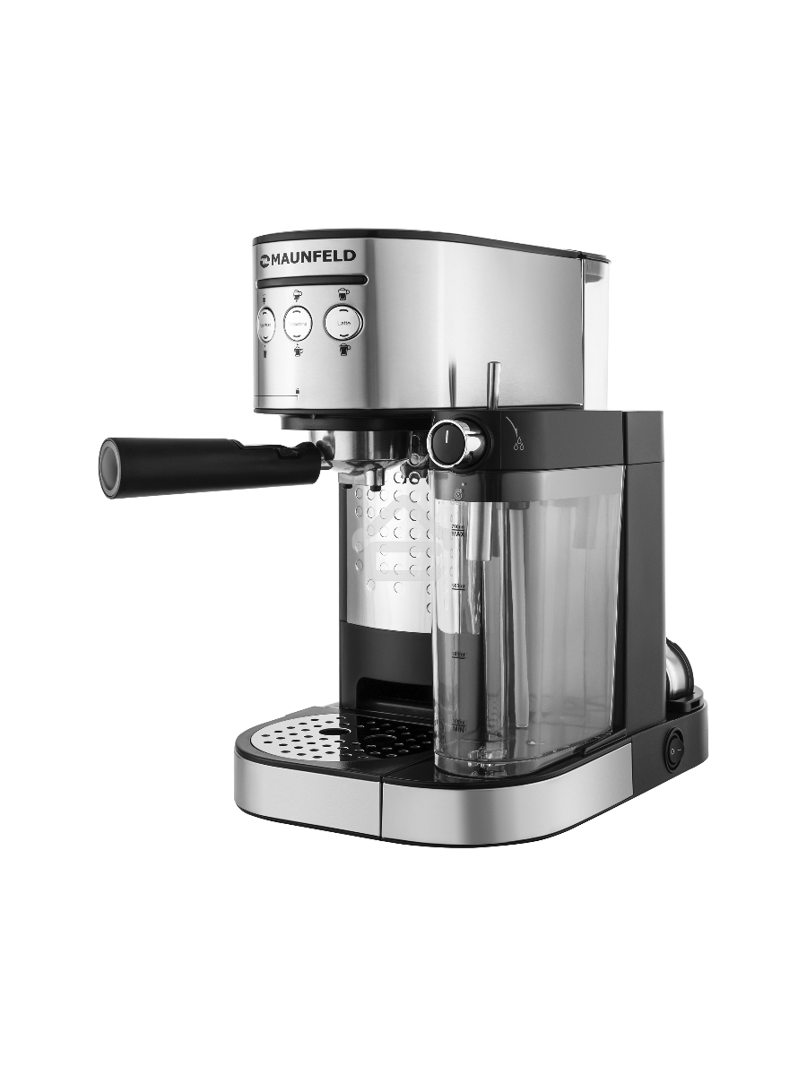 Кофеварка рожковая Maunfeld MF-720S PRO нержавеющая сталь, исп. кофе - молотый/чалды, 1.2 л, 1470 Вт, 15 Бар.