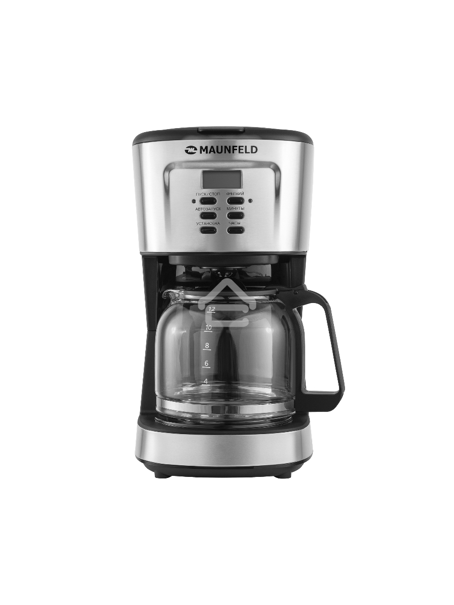 Кофеварка капельная Maunfeld MF-722S серебристый/черный, исп. кофе - молотый, 1.5 л, 900 Вт.