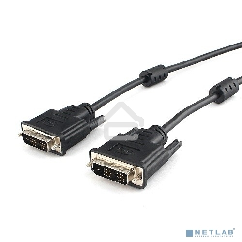 Кабель DVI-D single link Cablexpert CC-DVIL-BK-6, 19M/19M, 1.8м, CCS, черный, экран, феррит.кольца, пакет