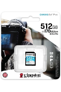 Флеш карта SD 512GB Kingston SDXC Class 10 UHS-I U3 V30 Canvas Go Plus 170MB/s