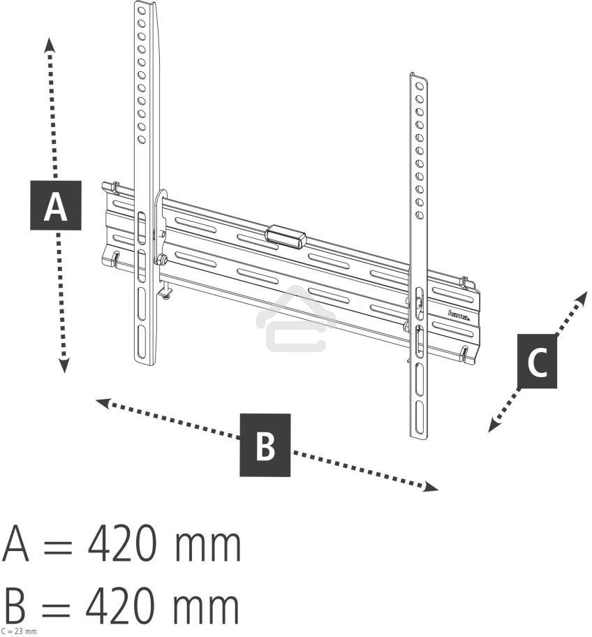 Кронштейн для телевизора Hama 00220809 черный, 32