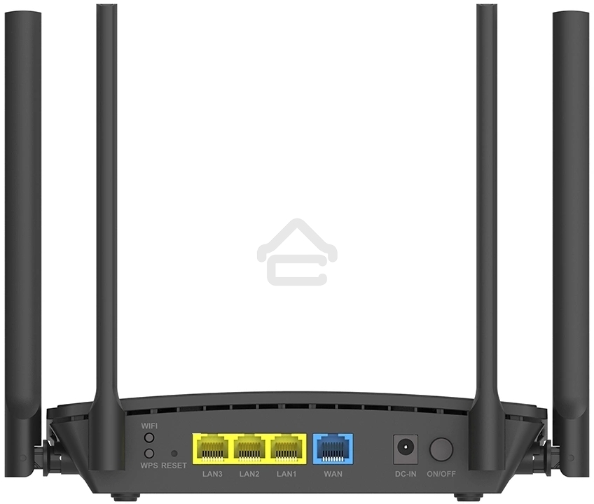 Двухдиапазонный Wi-Fi 6 маршрутизатор AX1500, 1x1000Base-T WAN, 3x1000Base-T LAN, 4 внешние антенны 5 dBi