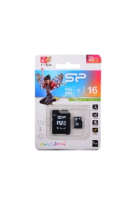 Флеш карта microSDHC 16Gb Class10 Silicon Power SP016GBSTH010V10-SP + adapter