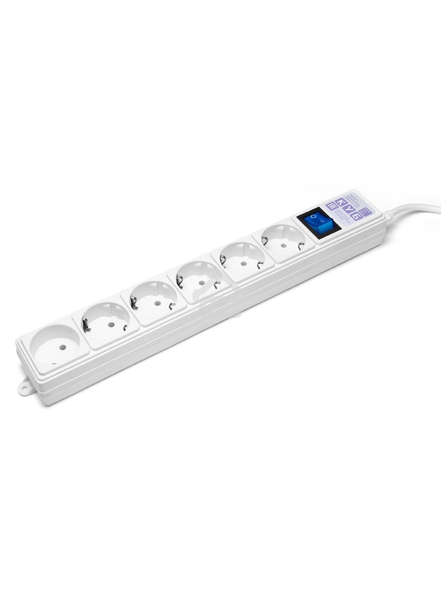 Сетевой фильтр Power Cube 1,9 м 6 розеток (белый) 16B/3,5кВт