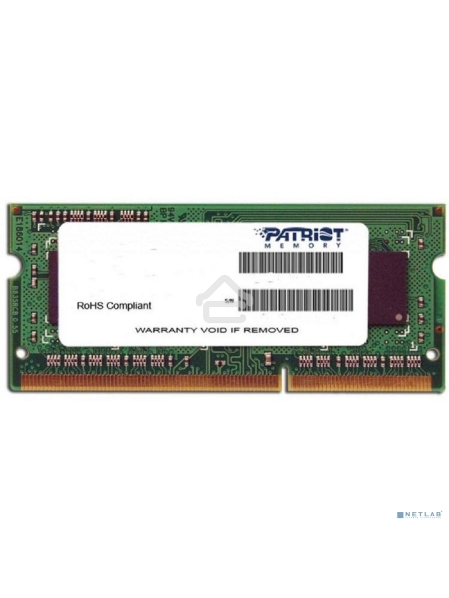 Оперативная память Patriot Signature, DDR4, 4GB (1x4 GB), 2400 MHz, CL17, SO-DIMM