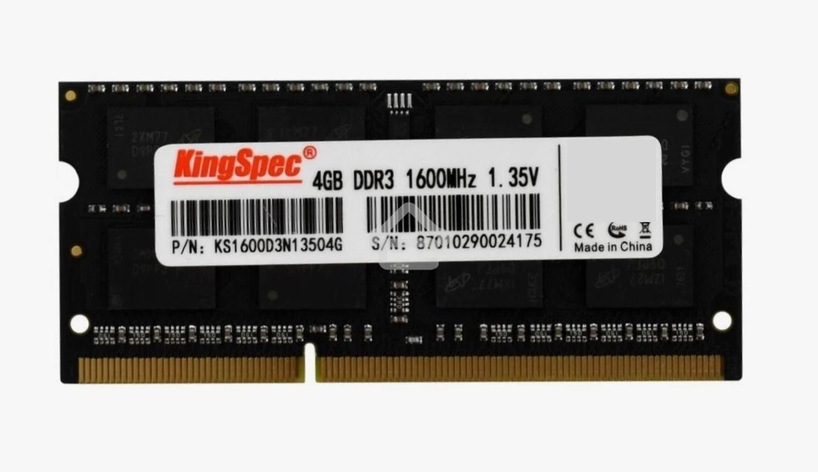 Оперативная память KingSpec, DDR3L, 4GB (1x4 GB), 1600 MHz, CL11, SO-DIMM