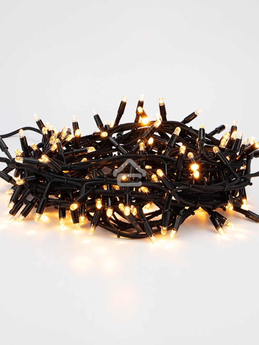Гирлянда «Кластер» 10 м, 200 LED, черный каучук, IP67, соединяемая, цвет свечения теплый белый NEON-NIGHT
