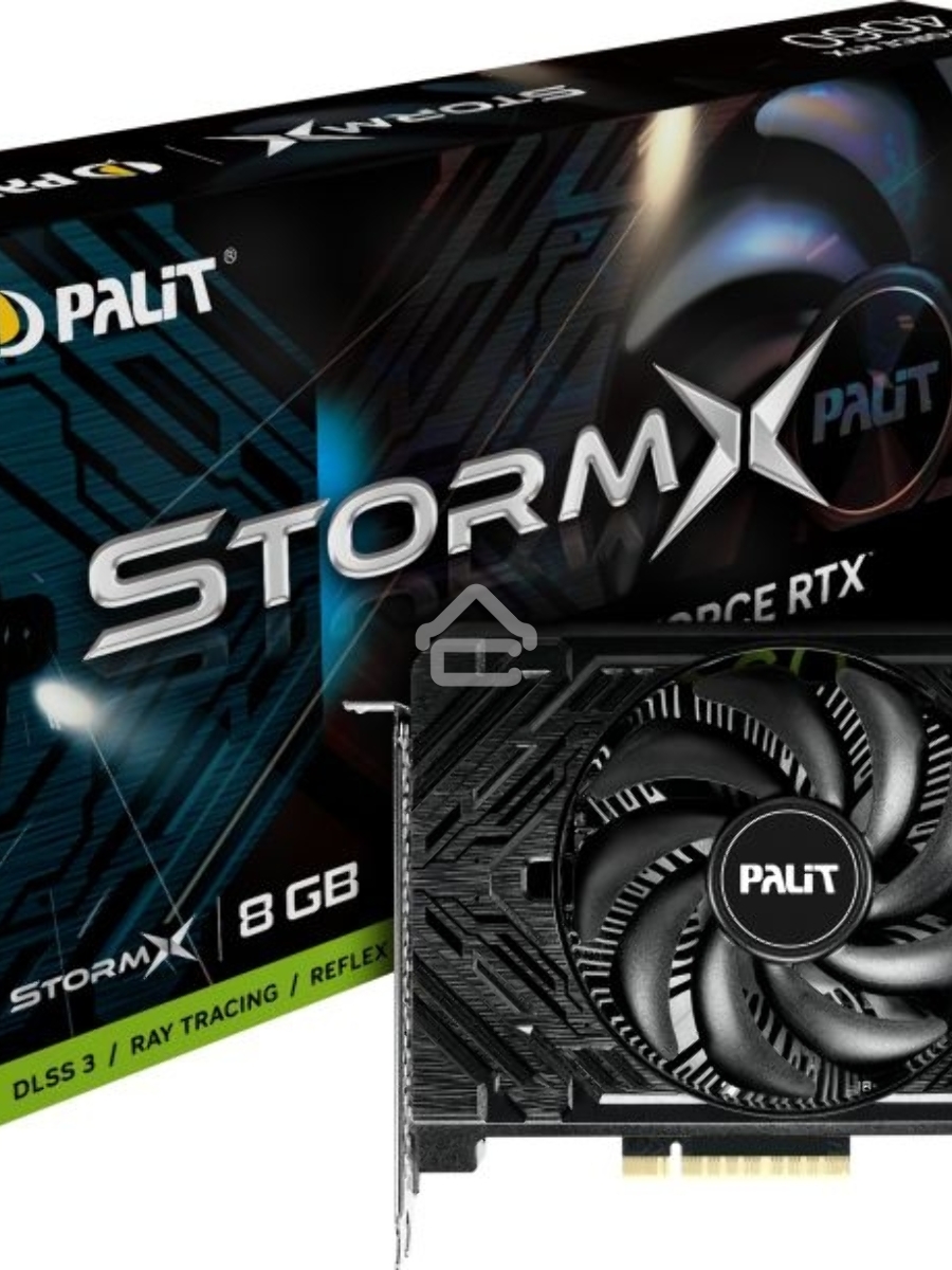 Видеокарта Palit PA-RTX4060 STORMX 8GB 8192Mb 128 GDDR6 1830/17000 HDMIx1 DPx3 HDCP Ret