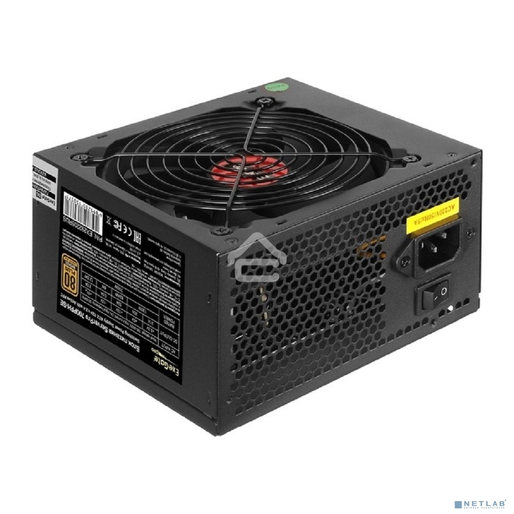 Блок питания серверный 700W ExeGate EX292205RUS ServerPRO 80 PLUS Bronze, 700PPH-SE (ATX, for 3U+ cases, APFC, КПД 89% (80 PLUS Bronze), 12cm fan, 24pin, 2x(4+4)p, 4xPCI-E, 6xSATA, 3xIDE, box, black)