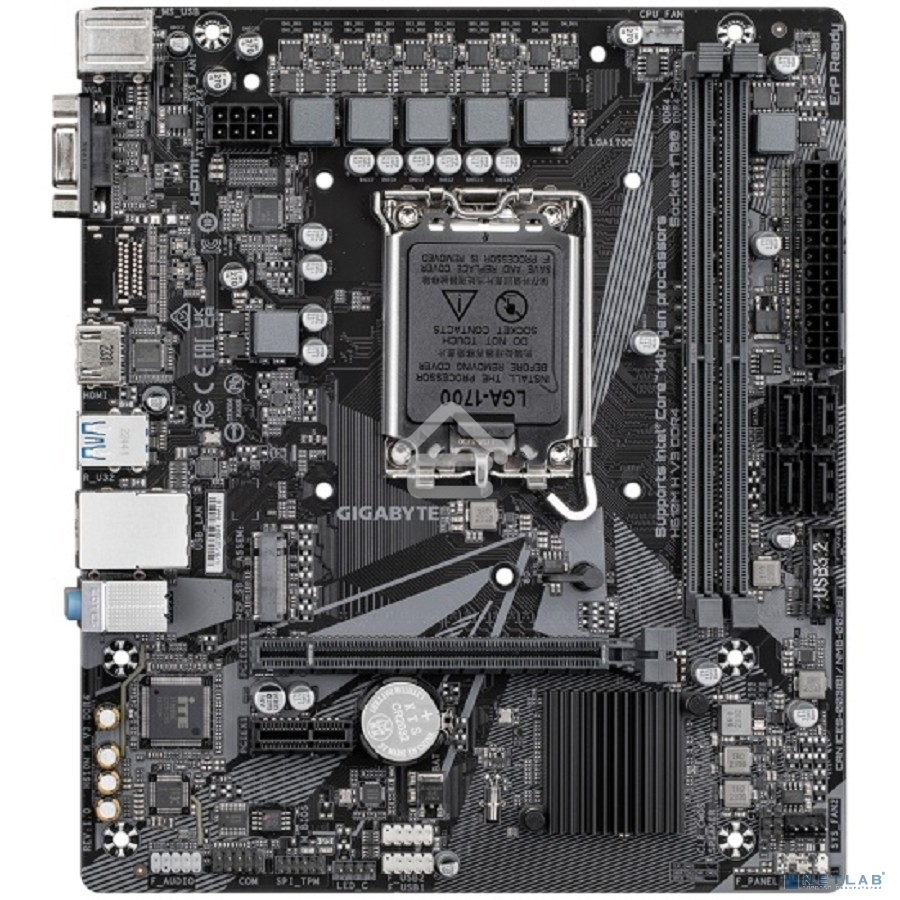Материнская плата Gigabyte H610M H V3 DDR4, LGA 1700, Intel H610, 2xDDR4, 4xSATA, 1xM.2, 1xPCIe 4.0 x16, 1xPCIe x1, 1xHDMI, 1x 1Gb LAN, 2xUSB-A 3.2 Gen 1, 4xUSB-A 2.0, 3x 3.5 мм, 7.1, mATX