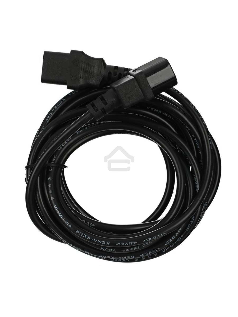 Кабель монитор - компьютер 220V (UPS -> устройство) <VDE> 3G*0.75mm VCOM (CE001-CU)5м 