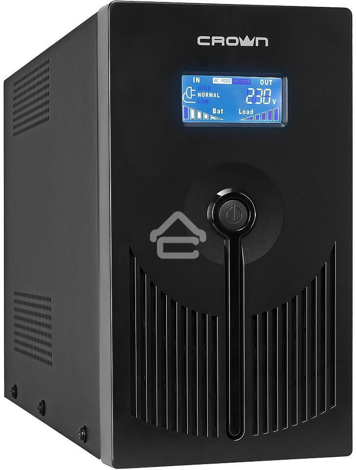 Источник бесперебойного питания CROWN Line Intractive CMU-SP1200IEC LCD USB 1200VA\720W, корпус металл, 2x12V/9AH, розетки 8*IEC, трансформатор AVR 140-290V, LCD-дисплей, cъёмный кабель 1.2 м, порт RJ11/45, порт USB, защита: от перегрузки, от КЗ, от скачк