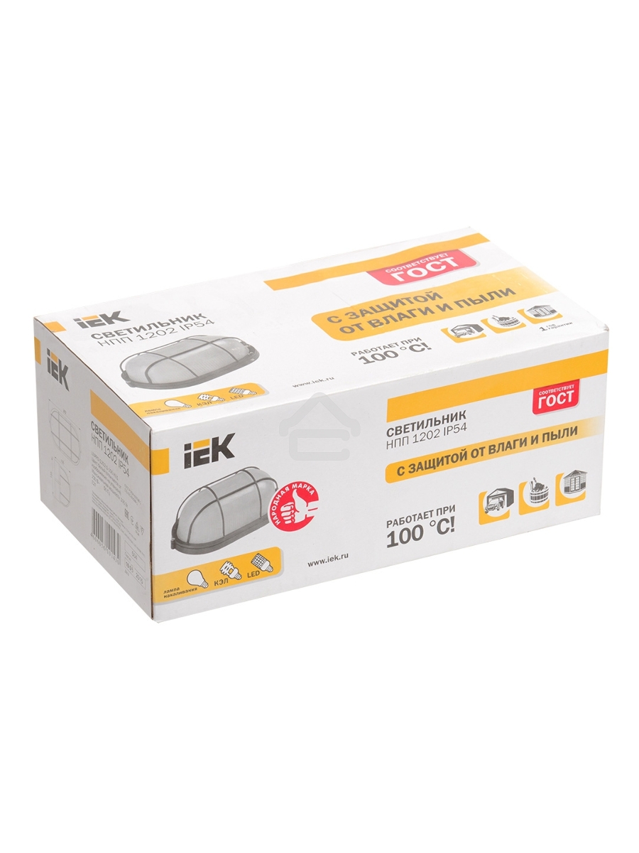 Светильник Iek LNPP0-1202-1-100-K01 НПП1202 белый/овал с реш. 100Вт IP54 ИЭК